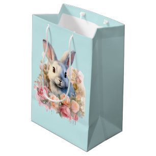 Konijn met een krans van rozen Moois Medium Cadeauzakje