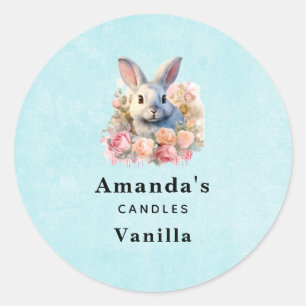 Konijn met een krans van rozen Schattig Ronde Sticker