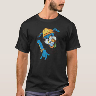 Konijn met gouden tand en wortel in de mond voor t-shirt