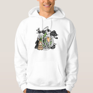 Konijn met groene strik en mystieke fles hoodie