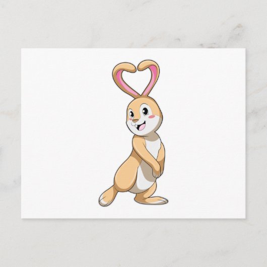 Konijn met Hart Briefkaart (Voorkant)