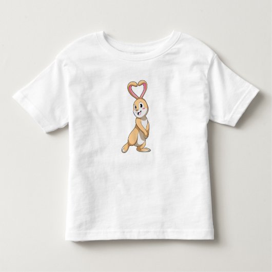 Konijn met hart kinder shirts (Voorkant)