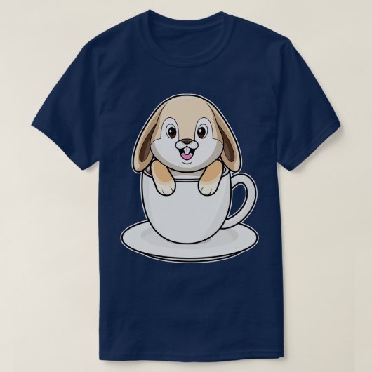 Konijn met koffie t-shirt (Design voorkant)