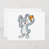 Konijn met mobiele telefoon briefkaart (Voorkant / Achterkant)
