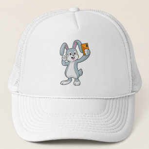 Konijn met mobiele telefoon trucker pet