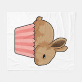 Konijn met Muffin Fleece Deken (Voorkant (Horizontaal))