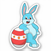Konijn met paasei sticker (Voorkant)
