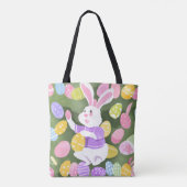 Konijn met paaseieren draagtas (Achterkant)