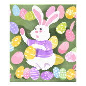 Konijn met paaseieren foto afdruk (Voorkant)
