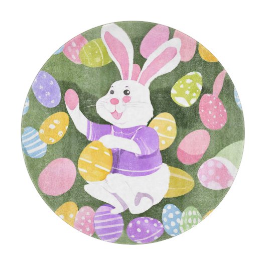 Konijn met paaseieren snijplank (Voorkant)