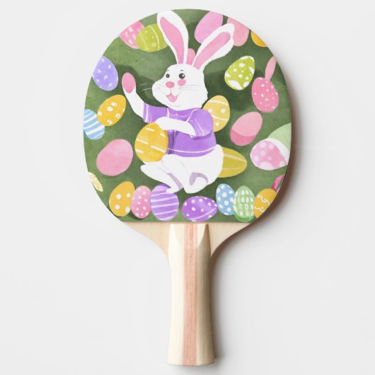 Konijn met paaseieren tafeltennisbatje (Voorkant)