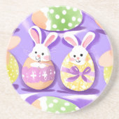 Konijn met paaseieren zandsteen onderzetter (Voorkant)