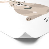 Konijn met paraplu aangepaste naam kinderkamer muu poster (Hoek)