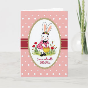 Konijn met polka stippenkaart kaart