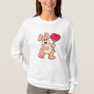Konijn met rode Rose T-shirt