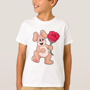 Konijn met rode Rose T-shirt