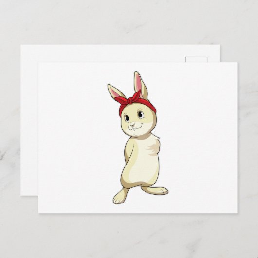 Konijn met sjaal briefkaart (Voorkant / Achterkant)
