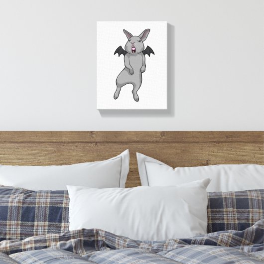 Konijn met vleugelvleugel canvas afdruk (Insitu (Slaapkamer))