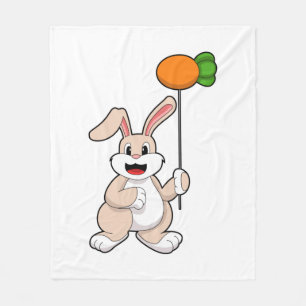 Konijn met wortel als ballon.PNG Fleece Deken