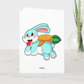 Konijn met wortel als raket kaart (Achterkant)