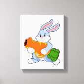 Konijn met wortel canvas afdruk (Voorkant)