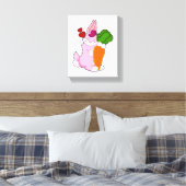 Konijn met wortel en hart canvas afdruk (Insitu (Slaapkamer))