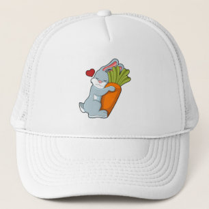 Konijn met wortel en hart trucker pet