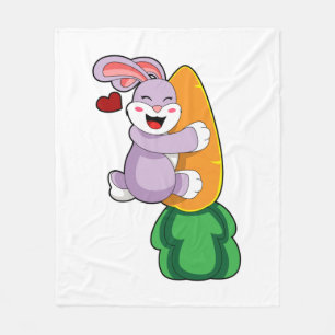 Konijn met wortel fleece deken
