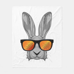 Konijn met zonnebril fleece deken