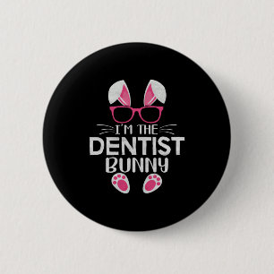 Konijn Met Zonnebril Pasen Feest Ik Ben De Tandart Ronde Button 5,7 Cm