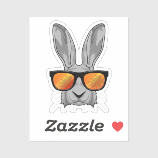 Konijn met zonnebril sticker (Vel)