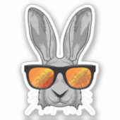 Konijn met zonnebril sticker (Voorkant)