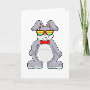 Konijn met zonnebril & stropdas kaart