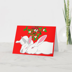 Konijn Mistletoe Bunny Love Holiday Kaart