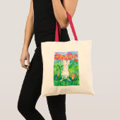 Konijn Muis Slak Dier Vrienden Bloemen Tote Bag (Voorkant (product))