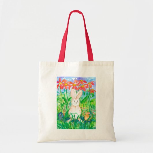 Konijn Muis Slak Dier Vrienden Bloemen Tote Bag (Voorkant)