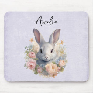 Konijn omringd door pastelbloemen Cute Muismat