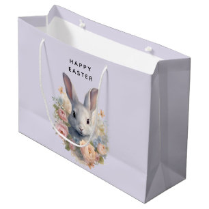 Konijn omringd door pastelbloemen Moois Pasen Groot Cadeauzakje
