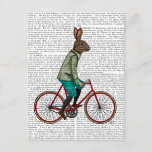 Konijn op bike 2 briefkaart