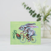 Konijn op de fiets briefkaart (Staand voorkant)