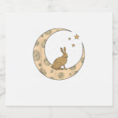 Konijn op de maan Bunny Sparkling Wijnetiket (Enkel label)