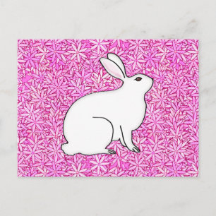 Konijn op een bed van lentesbloemen briefkaart