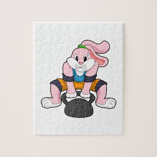 Konijn op fitness met Dumbbell.PNG Legpuzzel (Verticaal)