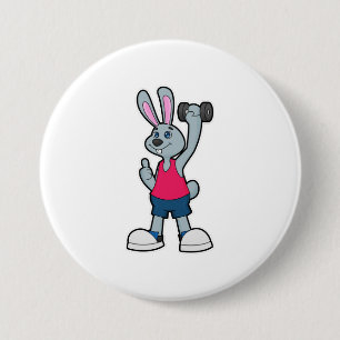 Konijn op fitness met Dumbbell Ronde Button 7,6 Cm