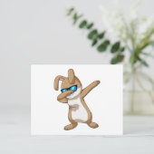 Konijn op hiphopdans dab briefkaart (Staand voorkant)