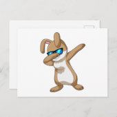 Konijn op hiphopdans dab briefkaart (Voorkant / Achterkant)