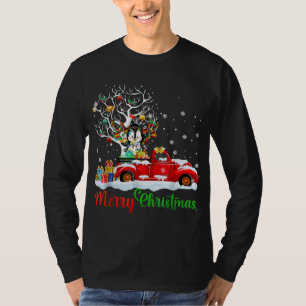 Konijn op Rode Vrachtwagen Kerstmis Pyjama Grappig T-shirt