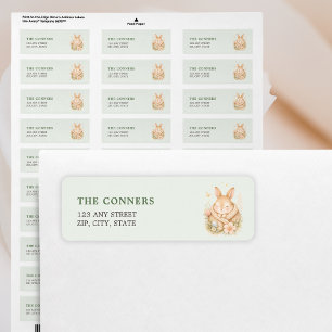 Konijn Op Weg Lente Baby Shower Retouradres Etiket