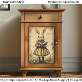  Konijn & Open Boek Lezen CT7 Decoupage Tissuepapier