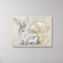 Konijn opgerekt canvasprint canvas afdruk